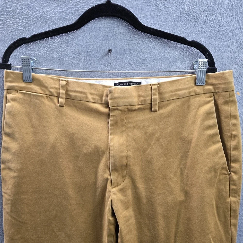 Banana Republic Men Pants 34X34 Tan Chino Twill Emerson Straight‎ Fit Button